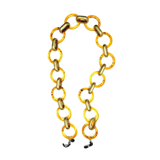 Goddess Glasses Chain - Amber & Gold Chain Link Colours | Italian Collection Chains | Coti