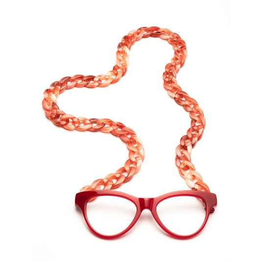 Joen Necklace Reading Glasses - Red Marble Colour | Magnetic Necklace Reading Glasses Collection | Coti