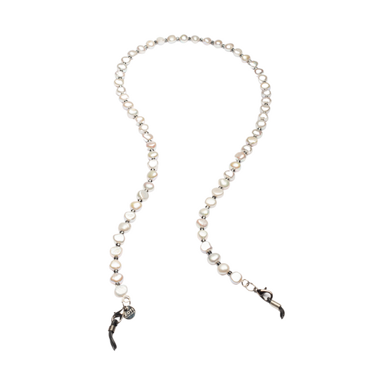 Elements Pearl Glasses Chain - Soft Grey Colour | Pearls & Gems Glasses Chains | Coti