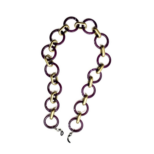 Goddess Glasses Chain - Purple & Gold Chain Link Colours | Italian Collection Chains | Coti