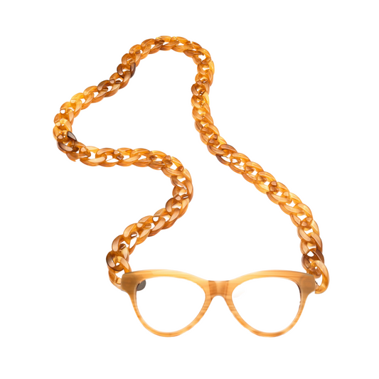 Joen Necklace Reading Glasses - Honey Colour | Magnetic Necklace Reading Glasses Collection | Coti