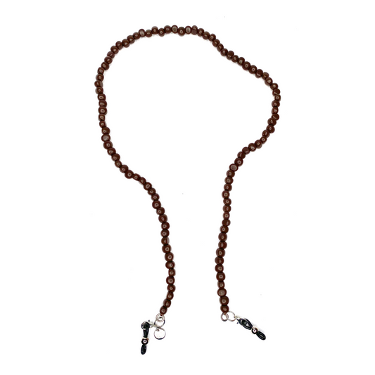Lucca Bead Glasses Chain - Brown Colour | Mens Chains & Cords | Coti